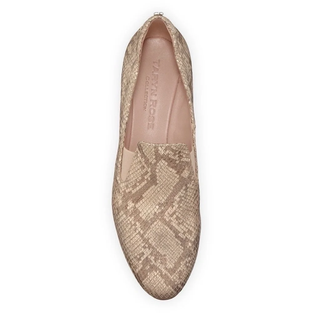 Taryn Rose Claudia Snake Wedge Slip-Ons in‎ Soft Gold Size 8.5 Metallic Neutrals